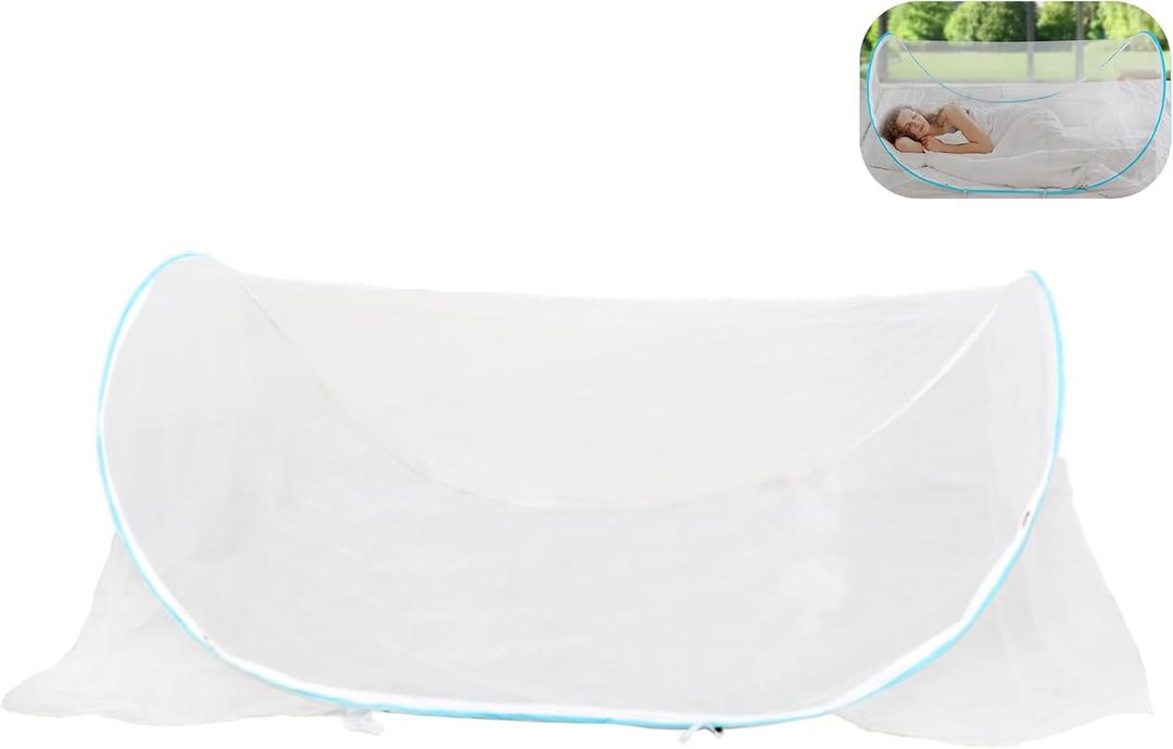 78 * 32 * 22 Inch Large Up Mosquito Tent, Portable Foldable Mosquito Net, Camping Mosquito Net with Net Bottom, for Bed Camping Travel Patio (Blue)