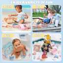 Dreamon Beach Toys Set for Kids 3-10, Collapsible Sand Buckets with Beach Molds and Mesh Bag, 3 Pack Shovels Set Sand Toys for Beach, Sandbox Travel Toys for Toddlers Kids