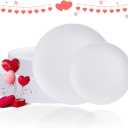 WONDERFUL 32pcs White Plastic Plates Reusable Unbreakable Dinnerware Set Dishes Set Dishwasher Safe Outdoor Plates Includes:16 Dinner 10" and 16 Dessert Plate 7.3" Ideal for Wedding/Party