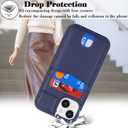 case for iPhone 15 Plus magsafe Wallet Compatible with Card Holder Back Credit Slots PU Leather Stand Shockproof Phone Cover for Women and Men-Blue