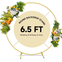 JEBUTU Balloon Arch Stand Metal Round Backdrop Stand Circle Balloon Arch Frame Wedding Arches 6.5FT for Ceremony Birthday Party Baby Shower Decoration