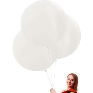 24 inch Large Round White Balloons 10 Pack Thick Big jumbo Latex Balloons Giant oversized Balloon for wedding anniversary Birthday Engagement Party Decorations