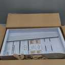 2 Pack Pull Out Cabinet Organizers 21"Deep with Raising Pad for Framed Cabinets,Expandable Slide Out Drawers Upgrade 3 Slide Rails,Roll Out Shelves Adhesive,Adjustable Width 12"-20.45" White