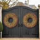 32" Large Fake Eucalyptus Fall Wreath for Front Door Decor(Orange-Green)