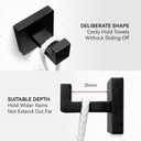 2 Pack Heavy Duty Stainless Steel Towel Hooks,Wall Mounted Square Robe Hooks,Holder Robe Hooks for Bathroom, Kitchen, Bedroom,Matte Black
