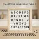 C CRYSTAL LEMON White Felt Letter Board 10x10 Inch with 336 Letters, Numbers & Symbols, Wood Frame Message Board with Easel Stand & Wall Hanger for Home, Office, Classroom & Announcements