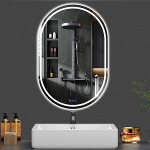 Oval LED Bathroom Mirror, 22"x 32" Frameless Lighted Mirror