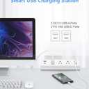 Jgstkcity Desk Clamp Power Strip,40W Total Fast Charging Station,2 PD 20W USB C Ports,Desk Edge Mount Surge Protector for Home, Office,3 Outlets,Fit 1.96" Tabletop Edge,ETL Listed,White