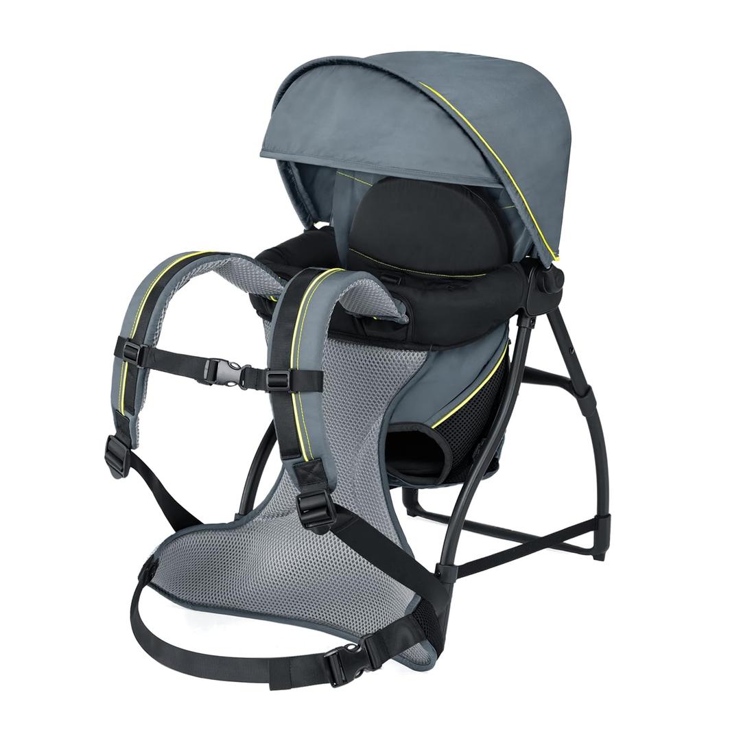 Chicco SmartSupport Aluminum Frame Backpack Carrier, Lightweight Baby Backpack Carrier | Solar/Grey
