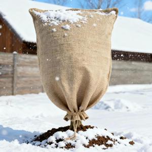 24"40" Burlap Winter Plant Cover Bag with Drawstring,Reusable Warm Burlap Plant Covers Freeze Protection,Large Burlap Sack for Winter Outdoor Plants,Shrubs,Fruit Tree,Potted Palnts(60100cm)