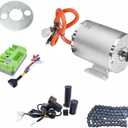 72V 3000W Brushless Motor with Temperature Sensor 6mm Phase Wires Electric Scooter Motor 80A Fardrive Controller T8F Chain for Electric Go Kart Kit (3KW with Bracket)