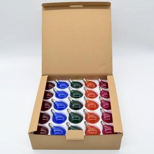 Hometown Evolution, Inc. Box of 25 G50 Assorted Satin Pearl 2 Inch 7 Watt C7 (E12) 3/8" Base Replacement Bulbs