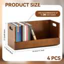 CroBlissful 4 Set Wooden DVD Storage Box DVD Storage Shelf Holder Solid Wood Cassette Tape Display Organizer with Carrying Handle for CD, Movie Cases, Each Organizer Can Store up to 26 Boxes (Brown)