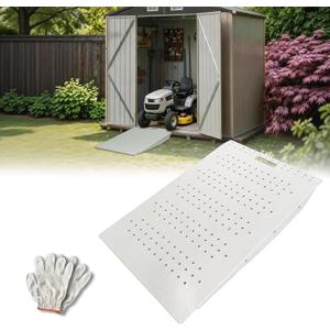 StellarStar 36" x 24" Shed Ramp for Riding Mower (1PC) | 750 lbs Capacity, Heavy Duty Steel, Anti-Slip Surface, for Lawn Mower/Snow Blower/ATV, Garages/Barns, Slivery