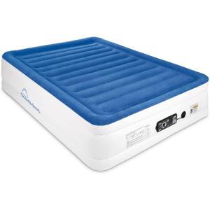 SoundAsleep CloudNine Series Raised Queen Air Mattress with Dual Smart Pump | Dual smart pumps maintain firmness all night with 3 settings; SureGrip bottom helps create a stable guest bed for two adults