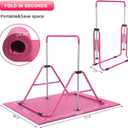 RINREA Gymnastic Bars for Kids with Adjustable Height, Folding Gymnastic Training Kip Bar, Expandable Horizontal Bar for Home