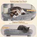 Heybly Tall Cat Tree for Large Cat, 80-inch Multi-Level Cat Tower for Indoor Cats with Large Baseboard, Condo Furniture with 2 Widened Plush Perches,Scratching Board and Big Caves, Light Gray HCT038W