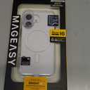 MAGEASY Case for iPhone 16 6.1" - Never Yellowing Crystal Clear Glitter Case with Sparkle, 16ft Drop Protection, Compatible with MagSafe | Bright M - Luminous Clear