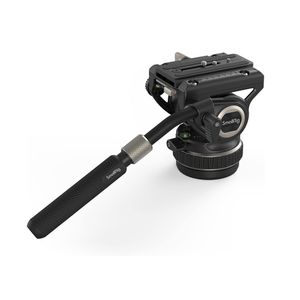 SmallRig DH10 Heavy Duty Tripod Fluid Video Head with Flat Base and Adjustable Handle, Quick Release Plate for Manfrotto Video Head Mount Plate, Load up to 22Ibs, for Video Cameras, DSLR Cameras 4165