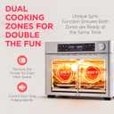 Ivation Dual Zone Air Fryer French Door Oven - 32 Quatity Convection Toaster Combo, 10-in-1 Multifunction Up to 450 - 1800W - Temperature Control, Timer - Stainless Steel - Dehydrate, Bake, Roast, 32 Quart