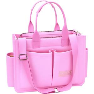 ZHMO Tote Bag for Women With Compartments,Large Canvas Totes Women's Purse Crossbody Bags Work Laptop Book Bag Shoulder Handbags
