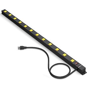 12 Outlet Long Power Strips Wide-Spaced Outlets with 4ft Cord Power Strip