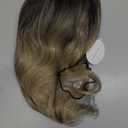 ATAYEA Short Wavy Wig with Bangs Blonde Bob Wigs for Women Shoulder Length premium synthetic fiber Wigs with for Daily Party Use （14 Inch, Ombre Honey Blonde