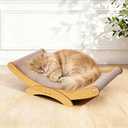 AROPEME Cat Scratcher Bed for Indoor Cats - 23.6" Large Natural Sisal Cat Scratching Board, Wood Frame Scratch Pad, Modern Cats Lounger/Hammock, Easy Assembly Furniture