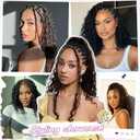 8 x Boho Box Braids Crochet Hair for Black Women 12 Inch Micro Pre-Looped Style, 4 Culrs Goddess Box Braids Crochet Hair with Curly Ends (12 Inch, 1B)