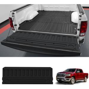LASFIT Tailgate Mat for Ram 1500 2009-2018, for Ram 2500/3500 2009-2025, for Ram 1500 Classic 2019-2024 Standard Tailgates, All Weather TPE Tailgate Protector Liner Replacement Accessories, Black