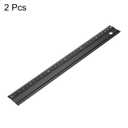 HARFINGTON 2pcs Cutting Rulers 30cm Metric Aluminum Alloy Straight Ruler Thickening Frosted Measure Ruler with Non-Slip Sponge Backing for Architects Artists Designers Classroom Office, Black