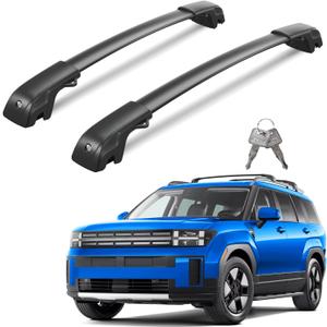 220lbs Lockable Roof Rack Cross Bars Compatible with 2024 2025 2026 Hyundai Santa Fe & Santa Fe Hybrid (Not for SE), Heavy Duty Aluminum Roof Rails Crossbars Canoe Black Rooftop Cargo