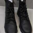 Dr. Scholl's Womens Headstart Combat Boot Black Synthetic 9 M