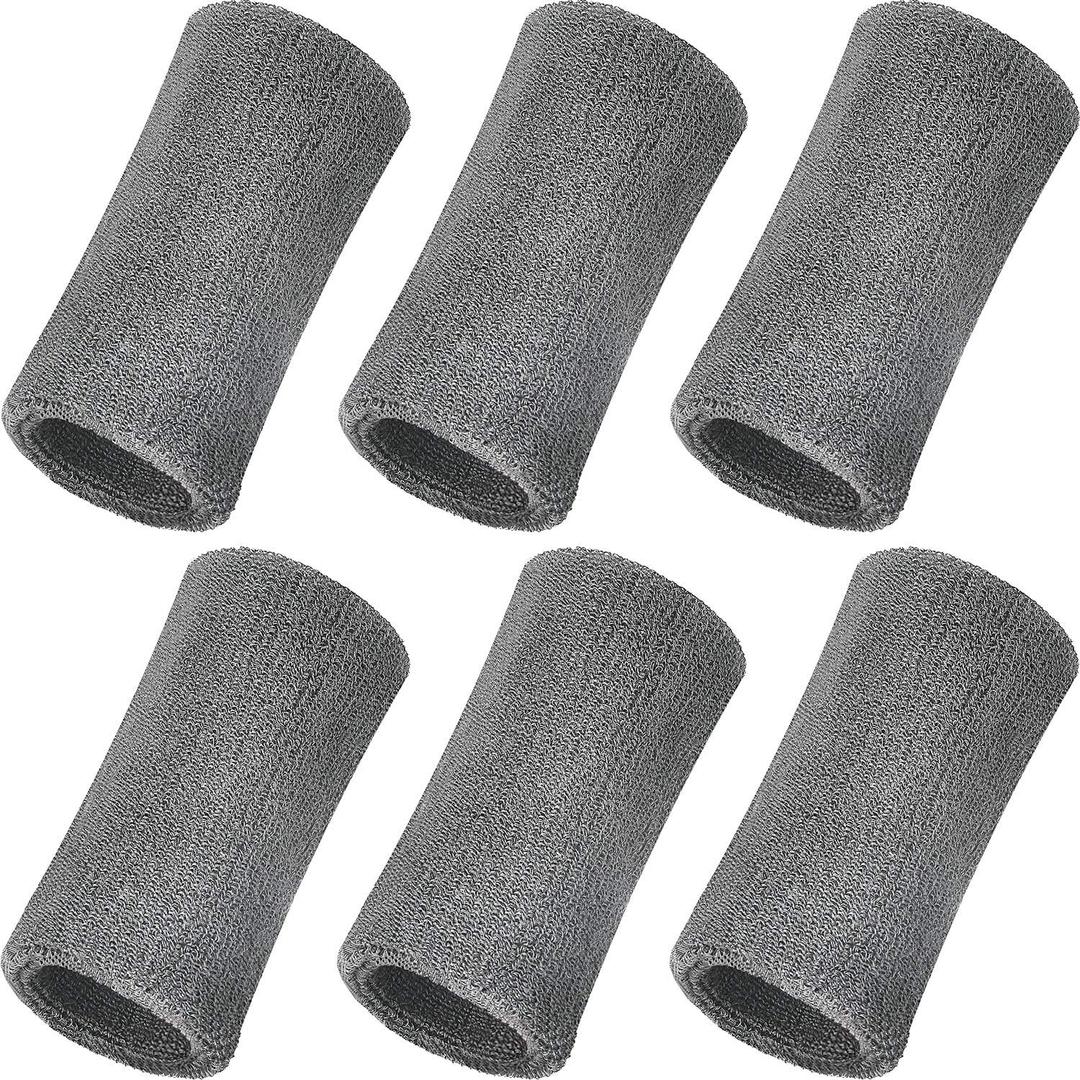 WILLBOND 6 Inch Wristbands Paris Sports Competitions Supplies Sport Long Wrist Bands Sweatband Elastic Athletic for Gym Tennis Outdoor Activity (Grey)