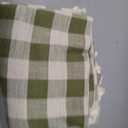 Checkered Tablecloth Rectangle Cotton Linen Gingham Table Cloth with Tassel Washable Wrinkle Free Heavy Duty Buffalo Plaid Table Cover for Dining/Party/Picnic (Green, 55" x 55" (Square))