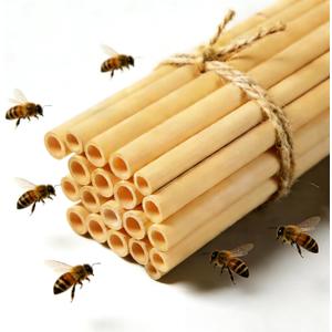 Natural Bamboo Mason Bee Tubes, 7.87-Inch 20pc Bees House Refills, Beekeeper Replacement Mason Bees Reeds for Bee Hotels, Pollinator Boxes