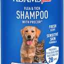 ADAMS Plus Flea & Tick Shampoo with Precor for Dogs, Cats, Puppies & Kittens, Flea Shampoo to Treat Flea Infestations, Kills Ticks, Fleas, Flea Eggs & Lice, Cleans and Conditions Coat, 6 Ounces