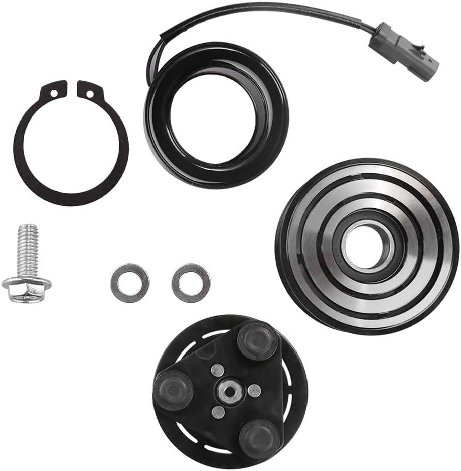 10S17E AC Compressor Clutch Assy Compatible with Dodge Ram 2500 3500 4500 5500 2006-2009 Air Conditioning Repair Kit Plate 6 Groove Pulley Bearing Coil