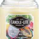 Candle-lite Scented Candles, Tropical Fruit Medley Fragrance, One 18 oz. Single-Wick Aromatherapy Candle, Yellow Color