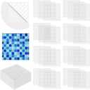 24 Pcs Mosaic Grid Tile Mesh with Adhesive Backing, 12x12 Inch Alkaline Resistant Fiberglass Sheets for DIY Installation, Crafts, Bathroom, Kitchen (24 Pack)