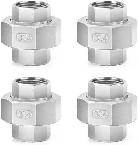 ChillWaves 304 Stainless Steel Cast Pipe Fitting, Union，1/2" NPT Female，Thread Adapter(2-PACK)