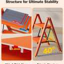 2 Step Ladder, Aluminum Lightweight Folding 2 Step Stool with Anti-Slip Wide Pedal,330lbs Capacity Steel Ladder for Household and Office(Hermes Orange)