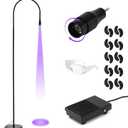 MYSWEETY UV Lash Light for Light Curing UV Eyelash Glue, 5W LED Eyelash Extensions Nail Tech Glue Lamp with Foot Pedal Control, Glue Cured in 2-3 Seconds, 10 Eye Patch+Goggles, Adjustable Spot Size
