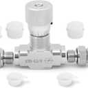 STB-G3/8 3/8" L08 Hydraulic Flow Control Valve Compatible with 1-2 Ton Mini Excavator, Bidirectional Restrictor Valve w/Two-Sided Connectors