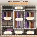 Heavy Duty Clothes Rack, Portable Closets with 6 Rods & 6 Shelves