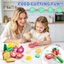 Juboury Wooden Play Food Sets for Kid Kitchen with Stainless Steel Cookware, Standard Pack of 26