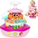 Baby Toys 6-12 Months, Musical Aquarium Infant Toys for 7 8 9 10 11 Months, Early Learning Educational Toy with Sound, Press Glow Spin for Cause and Effect, Christmas Birthday Gifts for Girls