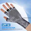 Fly Fishing Gloves Men Sun Sleeves Fingerless UPF Camo Quick-Drying UV Sun Protection for Kayak Rowing Adults Women (Small)