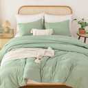 ROSGONIA Oversized Queen Comforter Sage Green, 3pcs (1 Green Comforter & 2 Pillowcases) Lightweight Oversized Queen Comforter Sets Bedding Blanket Quilts