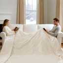 Electric Blanket King Size Dual Control - Heated Blanket with 5 Heat Settings, 10 Hours Auto Off, Overheat Protection, Washable Heating Blankets Gift for Mom 100" x 90", White